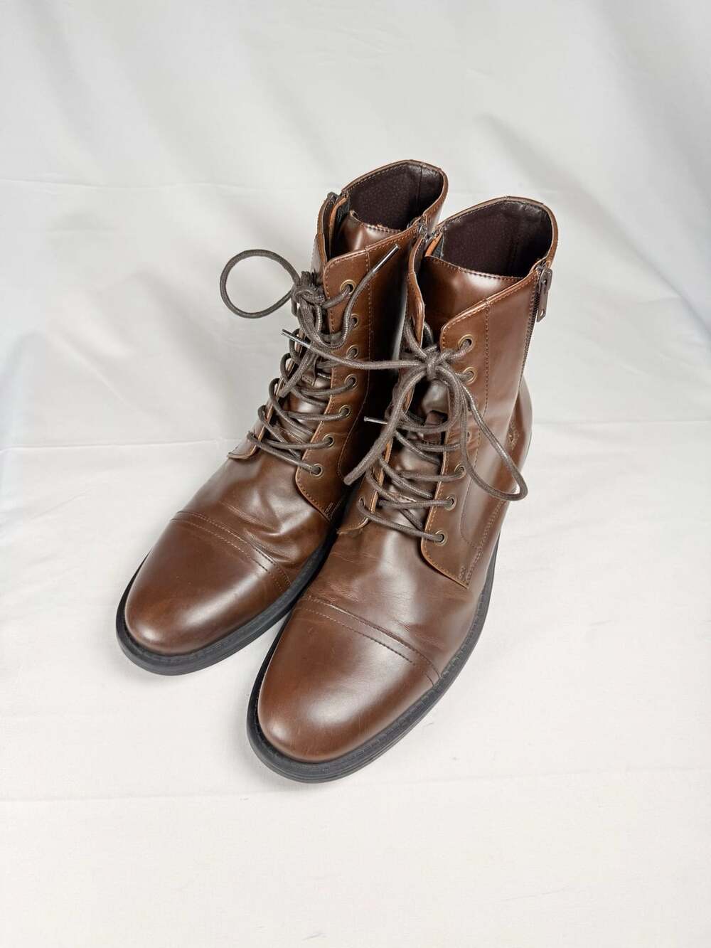 Kenneth Cole Reaction Mens Blind Curve Brown Combat Boots Size 11M Heritage Wor
